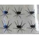 6 Bügelpailletten Spinnen hochglanz schwarz